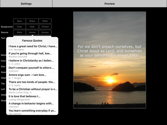 Bible Backgrounds Designer iPad screenshot 4 - Utilities app
