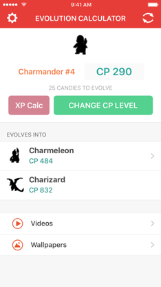 Evolution Calculator for Pokemon GO - XP & CP screenshot 1