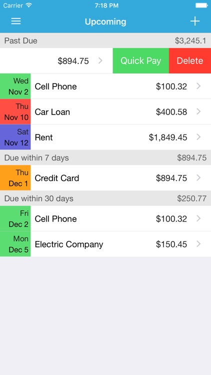 iBill Reminder: Bill Organizer