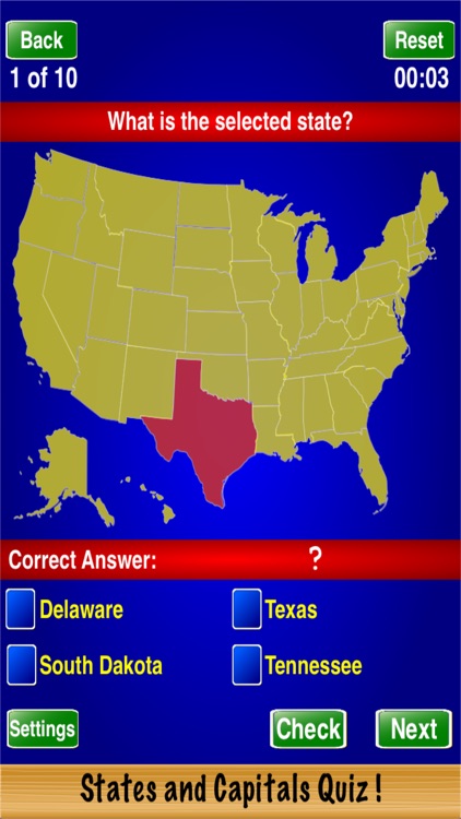 States and Capitals Quiz !