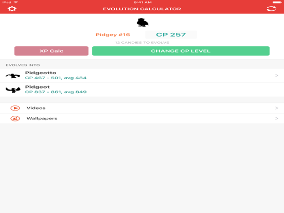 Evolution Calculator for Pokemon GO - XP & CP iPad screenshot 2 - Utilities app