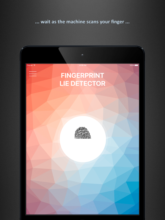 Fingerprint Lie Truth Detector Prank iPad screenshot
