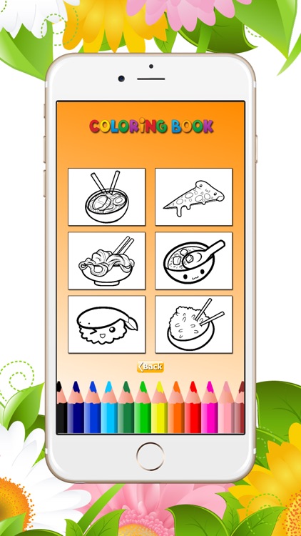 Food Coloring Book for Adults and Kids: Learn to color and draw a fast food, rice and more screenshot-4