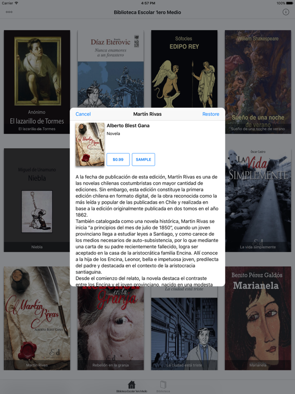 Screenshot #6 pour Biblioteca Lecturas Complementarias 1ero Medio