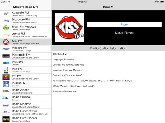 Moldova Radio Live Player (Romanian) iPad screenshot 4 - Entertainment app