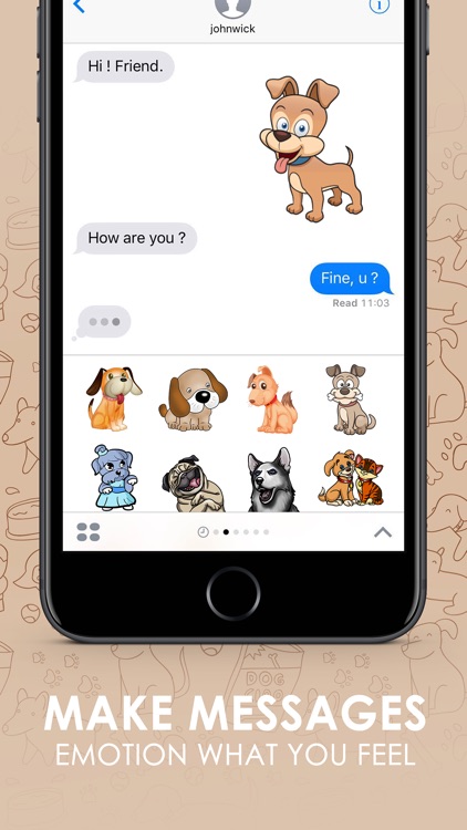 Cute Puppy Emoji Sticker Keyboard Themes ChatStick