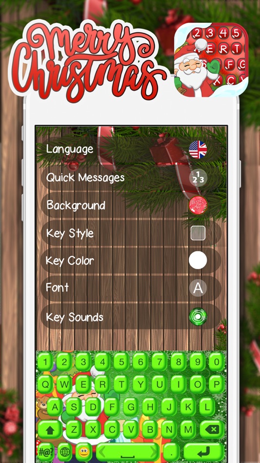 #5. Christmas Keyboards – Beautiful Keyboard Design.s (iOS) 由: Milica Vuksanovic