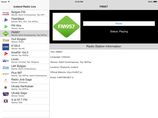 Iceland Radio Live Player (Icelandic, Ísland) iPad screenshot