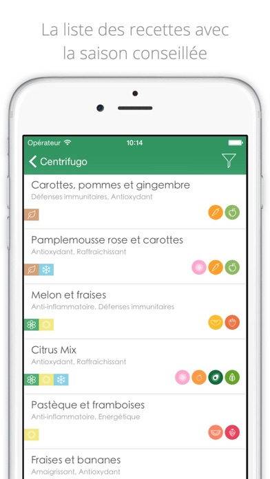 Screenshot #2 pour Centrifugo, Recettes pour Jus de Fruits et Légumes