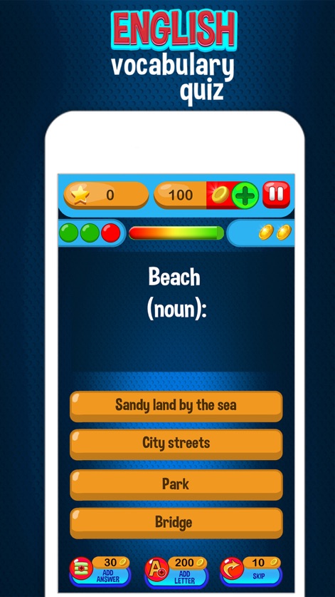 English Vocabulary Quiz – Knowledge Test for Free - english-vocabulary-quiz-gameplay-screenshot