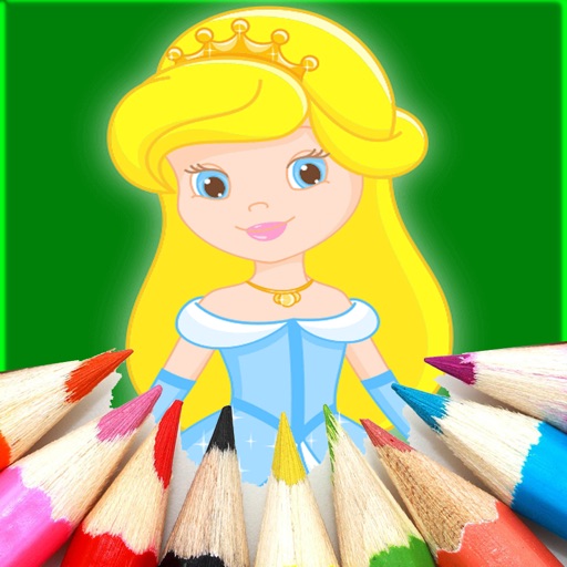 Girls Princess Coloring Pages Education Game Icon