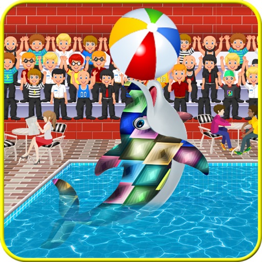 Pool Party Dolphin Show Cleaning & Washing Icon