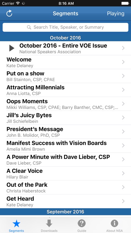 Voices of Experience