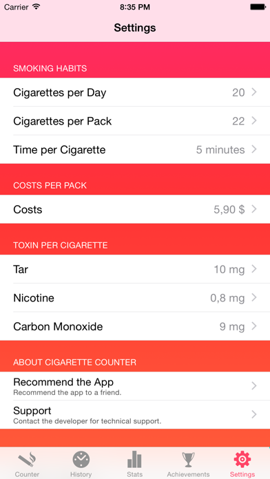 Cigarette Counter - How much do you smoke? Screenshot