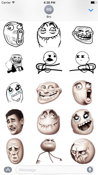 Classic Memes Faces stickers pack for iMessage 1.0 IOS -