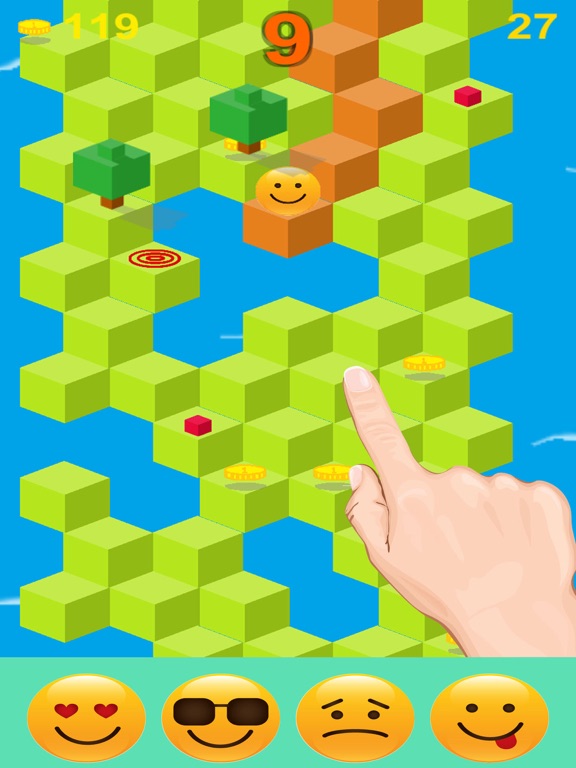 Screenshot #4 pour Cube Sauter Emoji Fall Down: émoticônes Rolling Ball Jeux sans fin