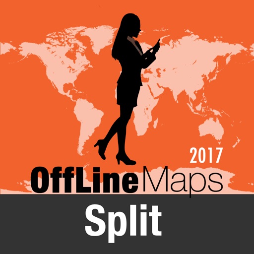 Split Offline Map and Travel Trip Guide icon