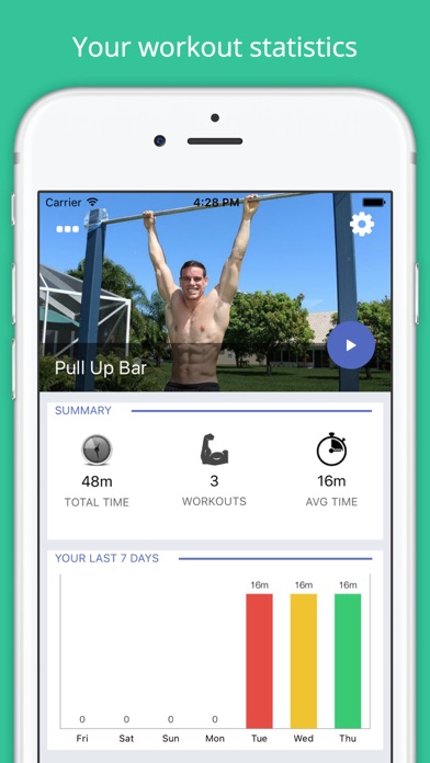 Screenshot #1 pour Pull-up Bar Workout Challenge Free - Build muscles