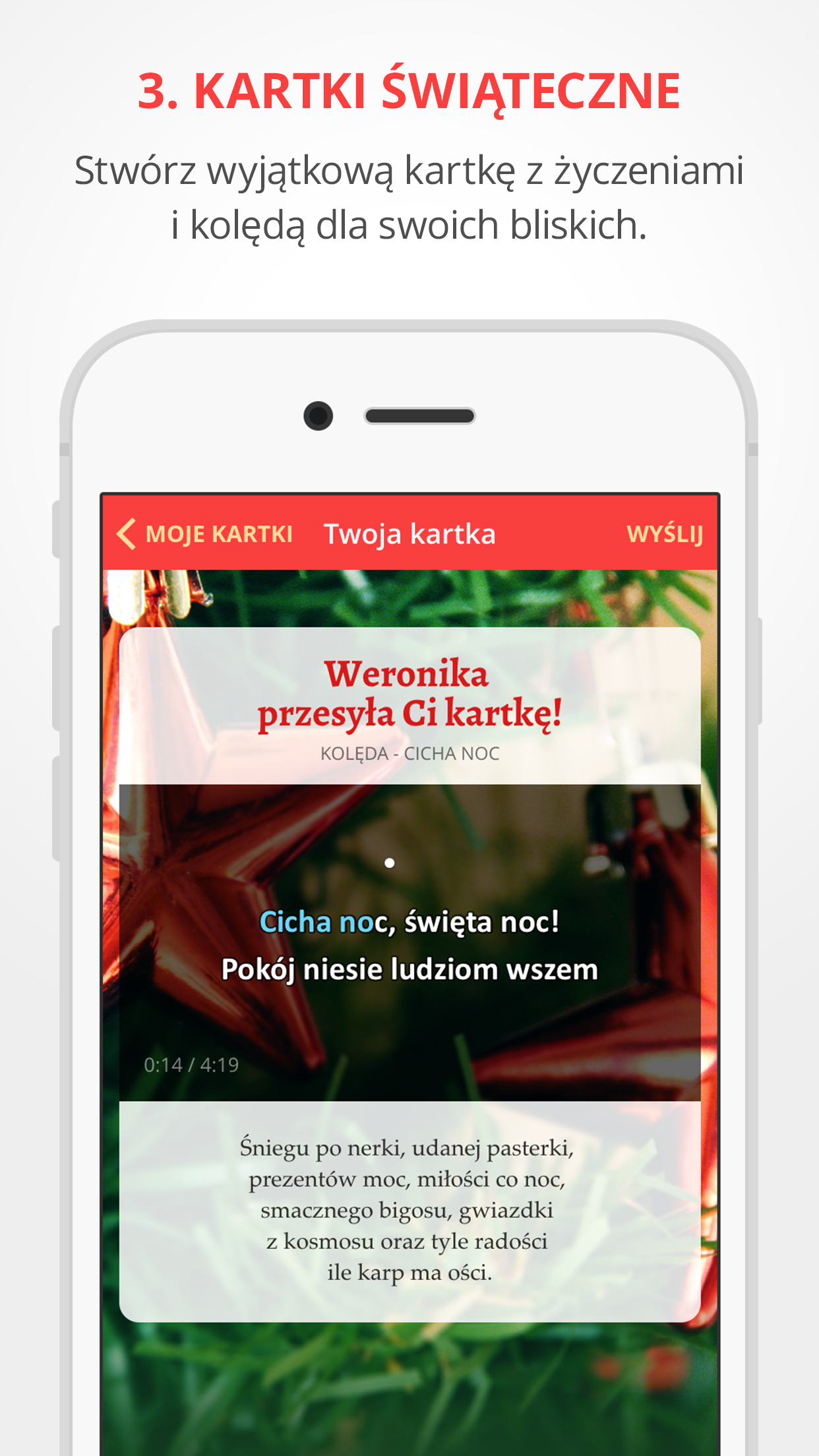 Życzenia i kolędy karaoke iSing - Święta 2016