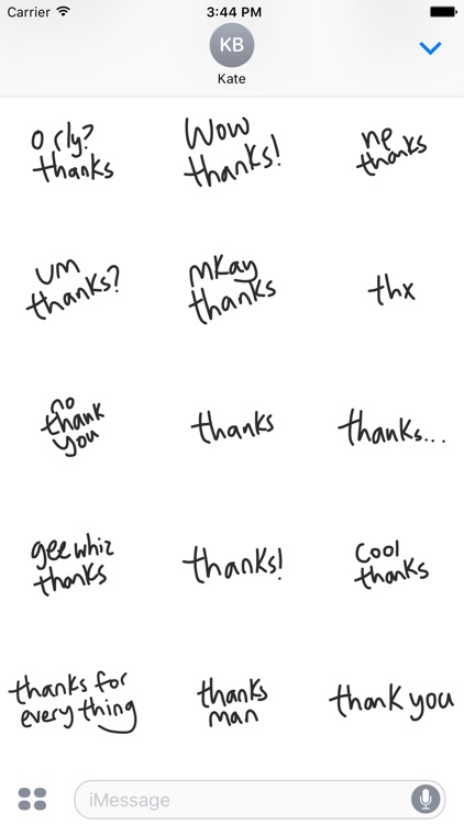Thank you sticker - fun text stickers for iMessage