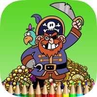 The Pirate Coloring Book HD per i bambini imparare a dipingere e colorare una nave pirata e pi