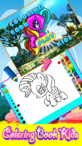 Game screenshot Little Unicorn and Pony Coloring Books Kids Games mod apk
