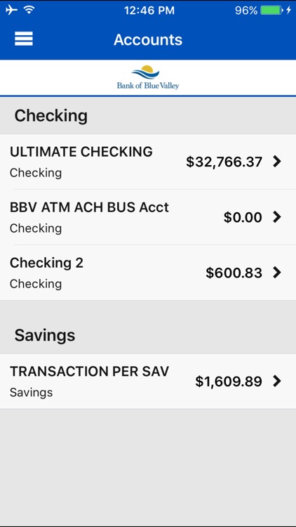 Bank of Blue Valley’s Banking Application