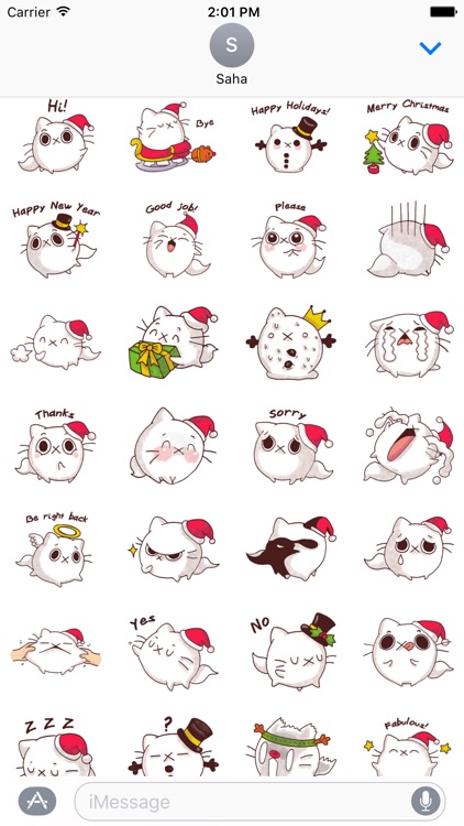 Cat Winter Christmas Stickers