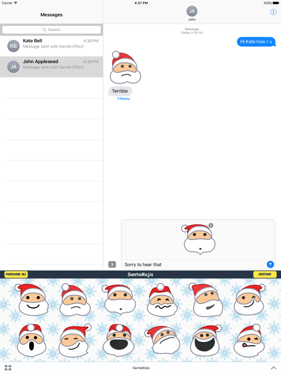 Screenshot #5 pour SantaMojis - Add Cool Santa Emojis to Messages