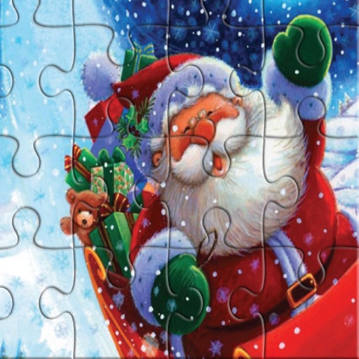 Santa Snowman and Christmas Jigsaw Games Kids Free Icon