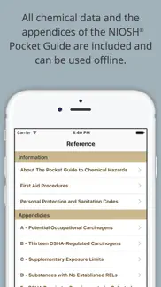 chemical hazards pocket guide iphone screenshot 3