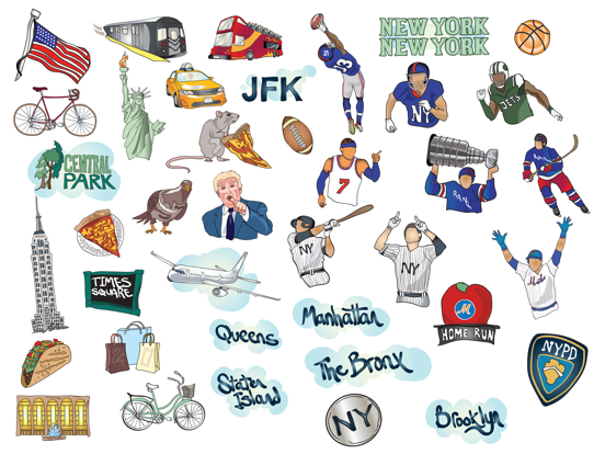 Screenshot #5 pour New York Sticker Set