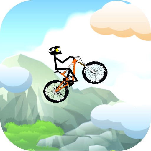 Stickman Bicycle Mountain Climbing Icon