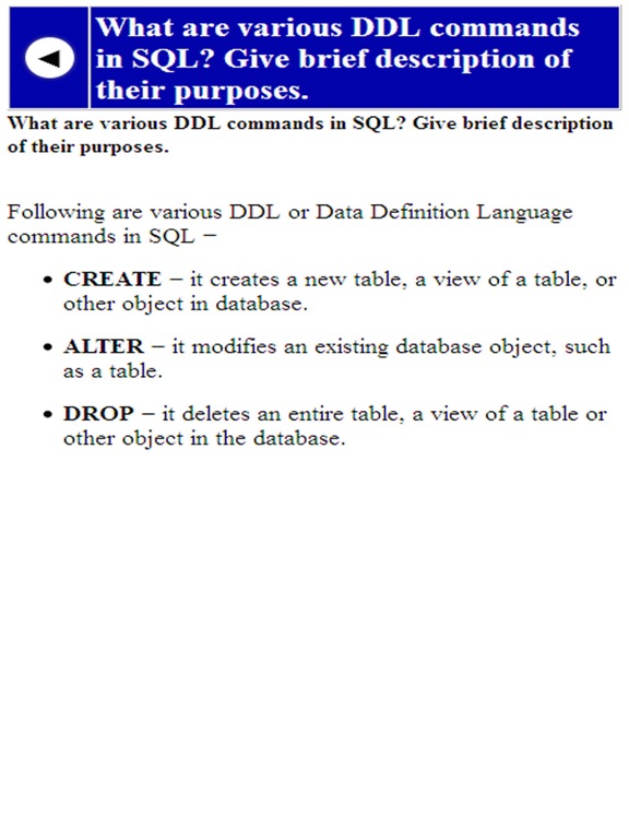 SQL programming tutorial iPad screenshot 2 - Education app