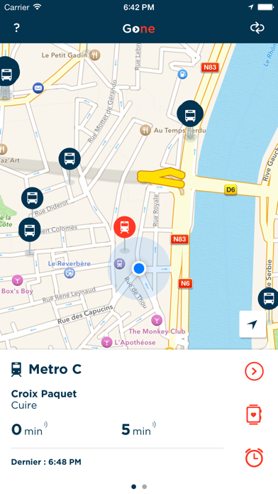 Screenshot #2 pour Gone - transports lyonnais en temps réel