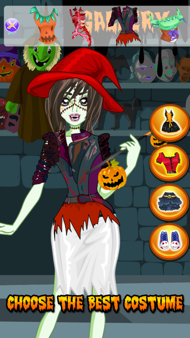 Halloween Girl DressUp  Monster Ghost MakeUp Kids iPhone screenshot