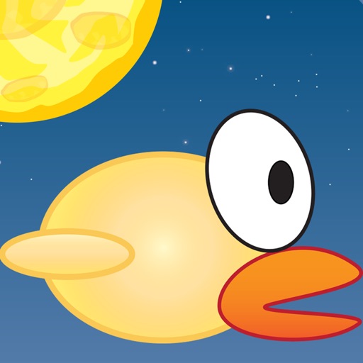 Duckie the Bird: The Flappy Survival. Moon Adventures iOS App