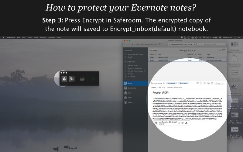 Screenshot #3 pour Saferoom Free - security app that provides encryption for Evernote and other cloud apps.