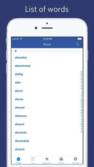 Screenshot von Oxford Vocabulary 3000 - Quiz, Flashcard auf dem iPhone 1