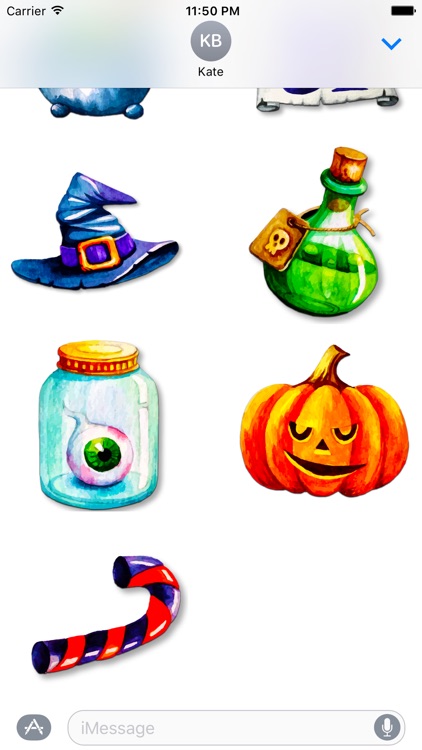 Halloween Hand-Drawn Water-Color Stickers