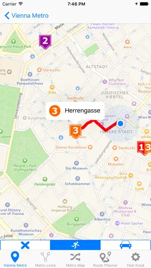 Screenshot von Wien U-Bahn auf dem iPhone 3