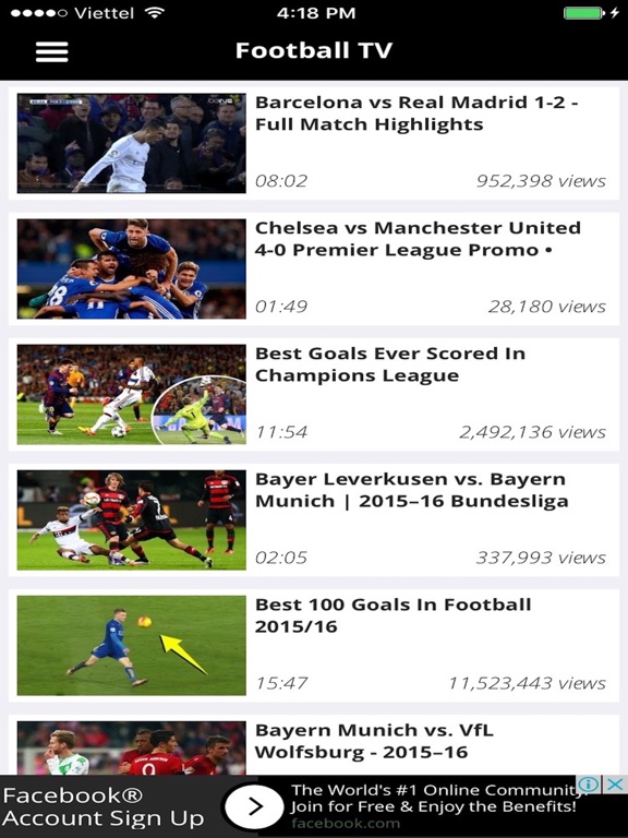 Football TV - Latest Highlights and Goal 2016 2017のおすすめ画像1