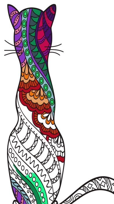 猫＆子猫 - 大人のための曼荼羅の塗り絵のおすすめ画像1