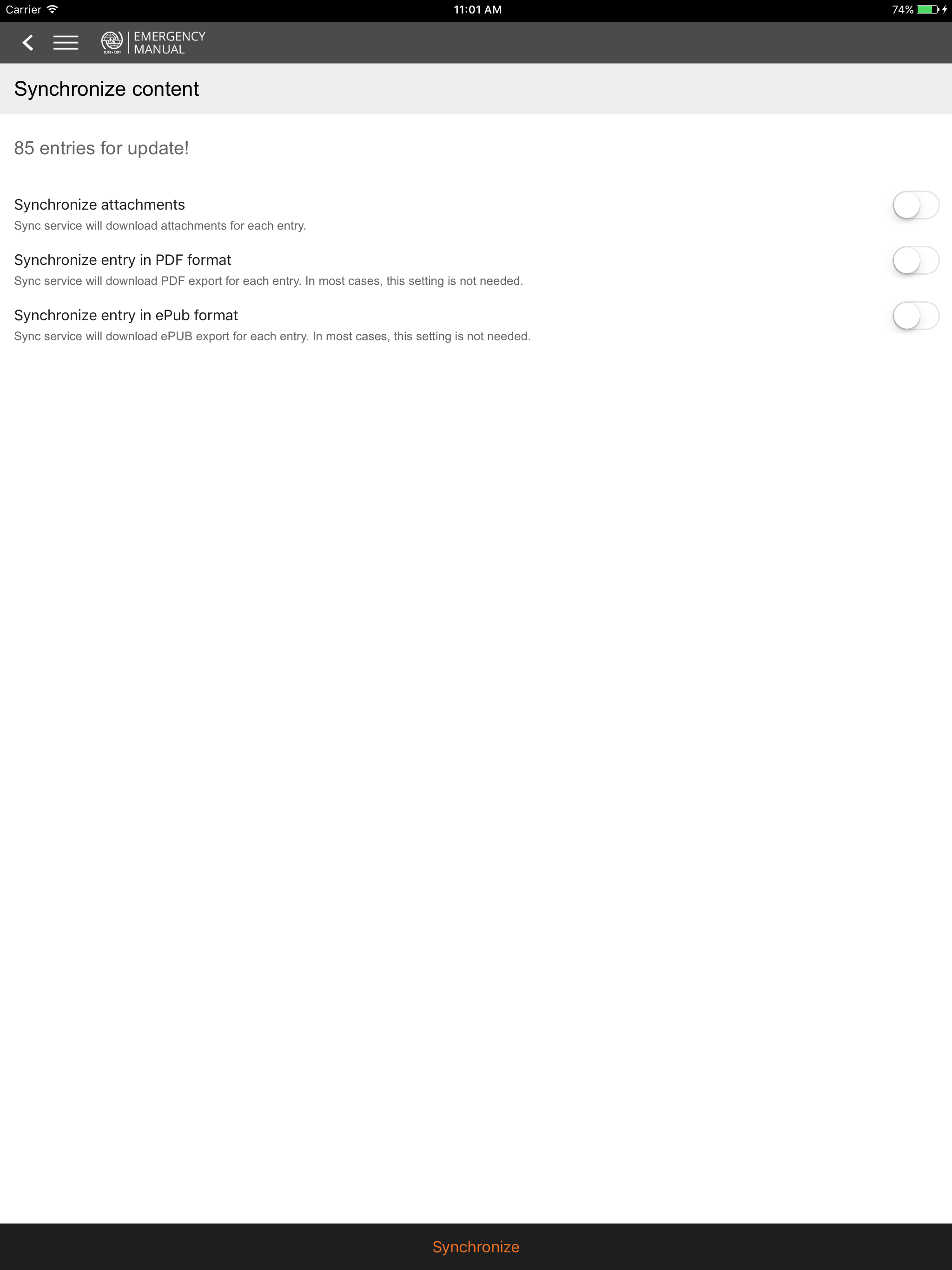 IOM Emergency Manual