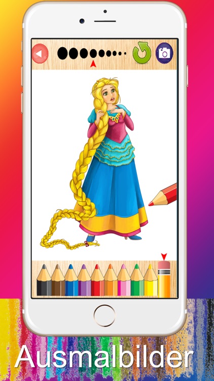 Ausmalbilder für Kinder Kleine Prinzessin