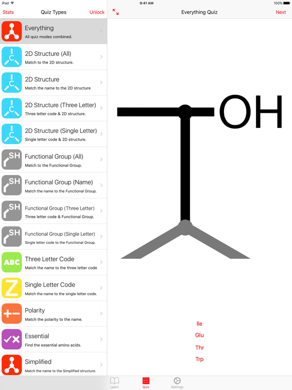 Amino Acid Guide iPad screenshot 3 - Education app