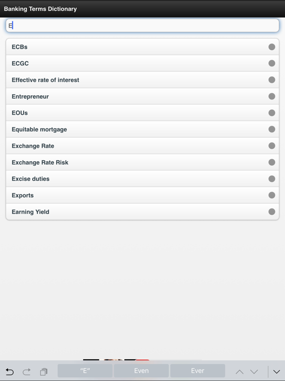 Banking Terms Dictionary iPad screenshot