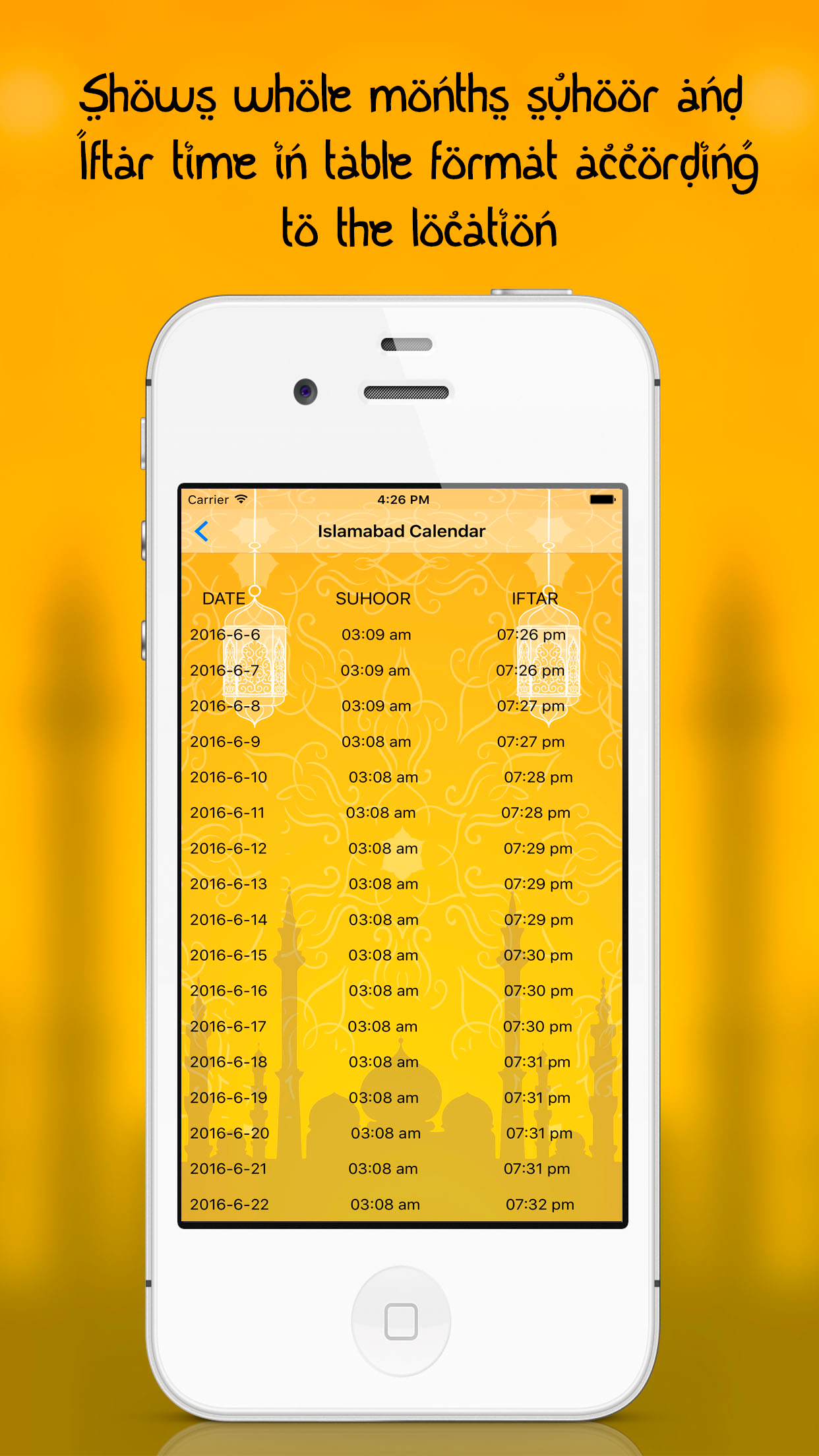 Ramadan Calendar -Prayers Timing All our the world screenshot 3