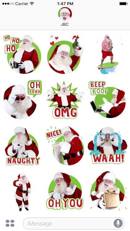 Just BeClaus - Animated Christmas Santa Stickers