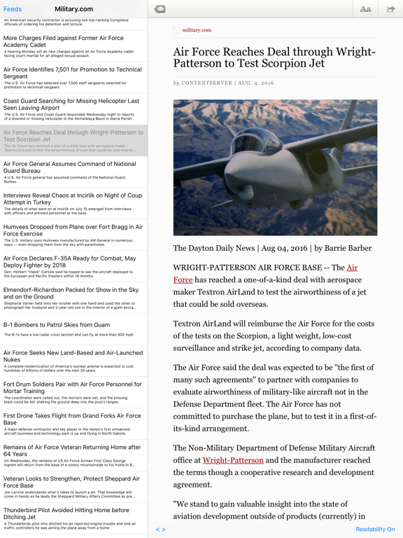 Screenshot #5 pour Air Force News - A News Reader for Members, Veterans, and Family of the US Air Force